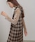 チェックギャザージャンパーワンピース
