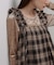 チェックギャザージャンパーワンピース