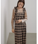 チェックギャザージャンパーワンピース