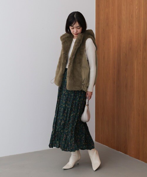 異素材MIXダウンファーベスト｜ブージュルードの通販｜&mall