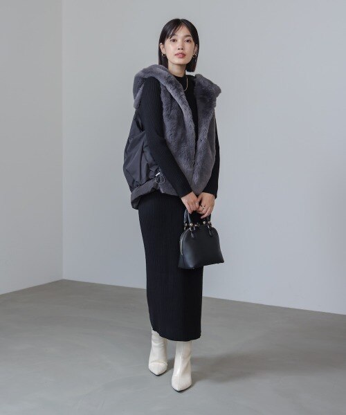 異素材MIXダウンファーベスト｜ブージュルードの通販｜&mall