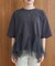 裾チュール五分袖チュニック