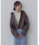 ムラ合皮配色ステッチジャケット