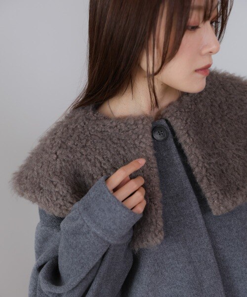 Bab】2WAYビッグカラーハーフコート｜ブージュルードの通販｜&mall