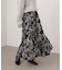 フロッキー花柄スカート
