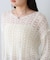 【Bab】フラワーレース透かし編みトップス