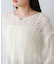 【Bab】フラワーレース透かし編みトップス