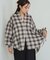 【Bab】チェックバックギャザーシャツ