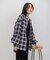 【Bab】チェックバックギャザーシャツ