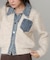 【Bab】デニム切替ニットカーデ