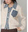 【Bab】デニム切替ニットカーデ