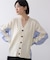 布帛切替ニットカーディガン