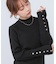 【Bab】【選べるサイズ展開】袖ボタンハイネックリブニットトップス