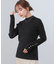 【Bab】【選べるサイズ展開】袖ボタンハイネックリブニットトップス