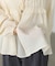 シャーリングリボンパフスリーブブラウス