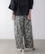 ３配色ニュアンスブロック柄ワイドパンツ