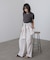 【Bab】【選べるサイズ展開】ウエスト巻きサイドタックパンツ