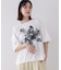 モノトーンフラワーＴシャツ
