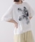 モノトーンフラワーＴシャツ