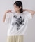 モノトーンフラワーＴシャツ