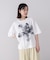 モノトーンフラワーＴシャツ