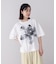 モノトーンフラワーＴシャツ