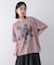 モノトーンフラワーＴシャツ
