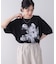 モノトーンフラワーＴシャツ
