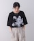 モノトーンフラワーＴシャツ