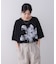 モノトーンフラワーＴシャツ