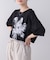 モノトーンフラワーＴシャツ