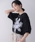 モノトーンフラワーＴシャツ