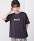 消耗加工綿天竺メタルロゴプリントTee