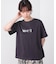 消耗加工綿天竺メタルロゴプリントTee
