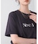 消耗加工綿天竺メタルロゴプリントTee