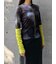 CONTRAST CUFF PRINTED TULLE TOP（ｺﾝﾄﾗｽﾄｶﾌｽﾌﾟﾘﾝﾄﾁｭｰﾙﾄｯﾌﾟｽ）
