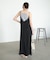 【Bab】【サイズ展開あり】レーススカラップマットサテンキャミワンピース