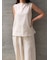 DRAPED RUFFLE SLEEVELESS TOP（ﾄﾞﾚｰﾌﾟﾗｯﾌﾙｽﾘｰﾌﾞﾚｽﾄｯﾌﾟｽ）