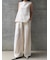 DRAPED RUFFLE SLEEVELESS TOP（ﾄﾞﾚｰﾌﾟﾗｯﾌﾙｽﾘｰﾌﾞﾚｽﾄｯﾌﾟｽ）