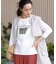 箔ロゴプリント五分袖Tシャツ