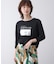 箔ロゴプリント五分袖Tシャツ