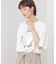 箔エンボス五分袖Tシャツ
