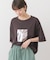 箔エンボス五分袖Tシャツ