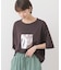 箔エンボス五分袖Tシャツ