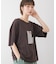 箔エンボス五分袖Tシャツ