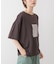 箔エンボス五分袖Tシャツ