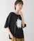箔エンボス五分袖Tシャツ