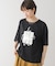 箔エンボス五分袖Tシャツ