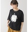 箔エンボス五分袖Tシャツ
