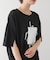 箔エンボス五分袖Tシャツ